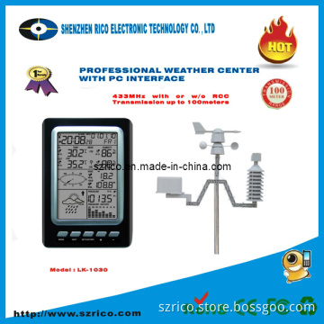 433MHz with and W/O Rcc Transmission up to 100meters Professional Weather Station (LK1030)